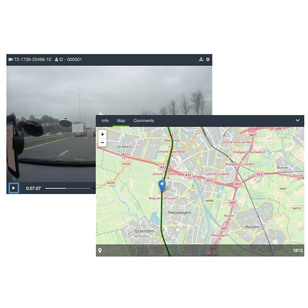 Poloha GPS kamery na tělo - ZEPCAM Manager 2